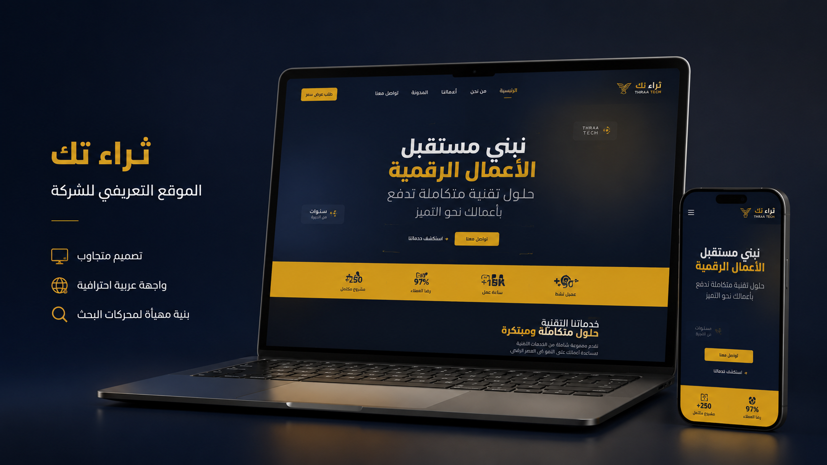 صورة مشروع تصميم وتطوير موقع ثراء تك للحلول البرمجية لصالح ثراء تك