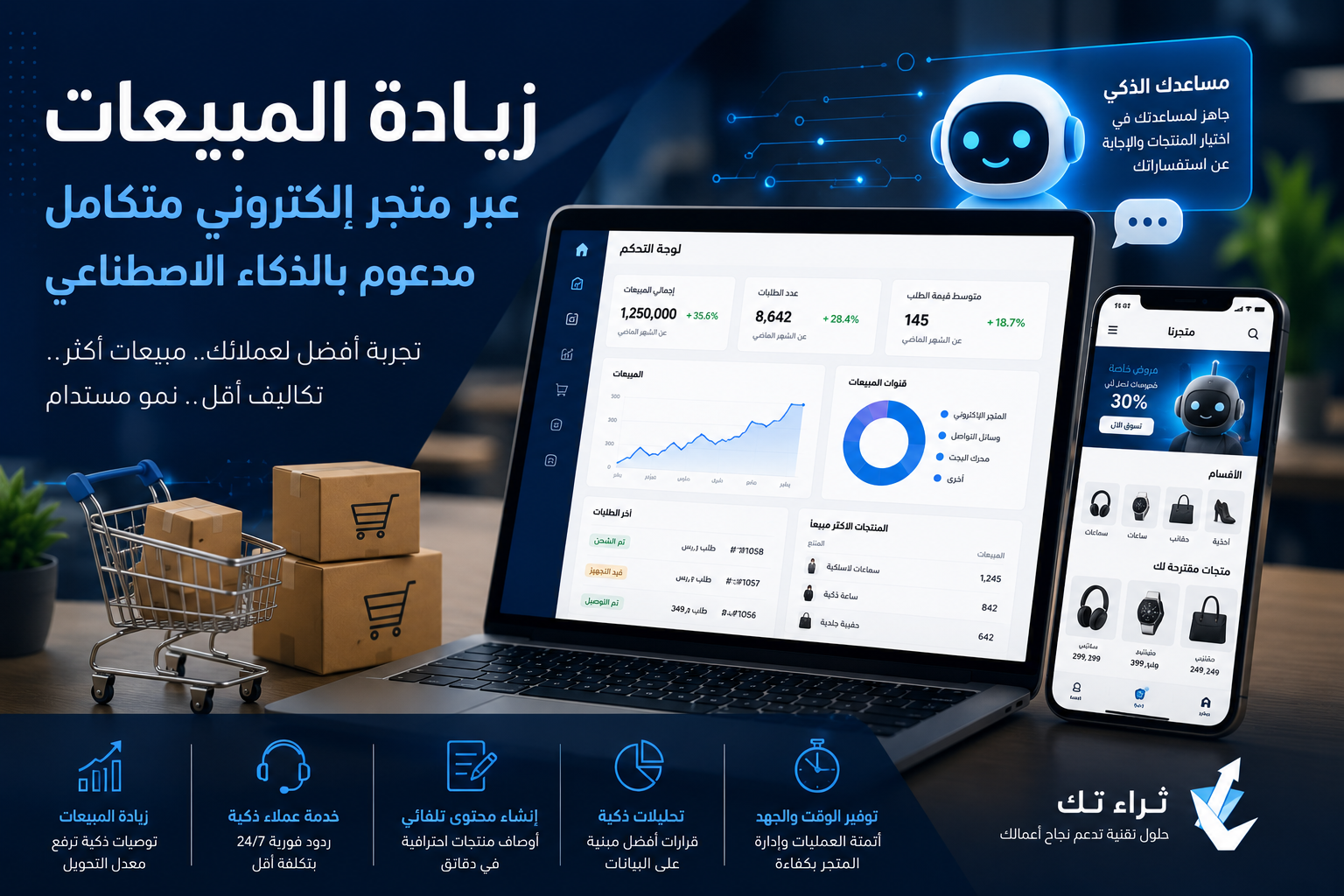 زيادة مبيعات متجرك الإلكتروني باستخدام الذكاء الاصطناعي وتجربة المستخدم الذكية